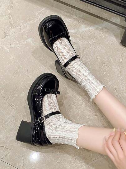 1 Pair Teenage Girls' Fashion Platform Loafers, Bow Decor Sweet School Style, New Spring Casual Shoes
