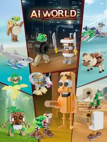 Shanhaijing Tungtungtungsahur Mountain Set Building Block Toys, Luxury Children's Game Model, Suitable For Boys And Girls Puzzle Science DIY, Anime Games, Cute Kawaii Building Block Toys, Building Block Lovers' Desktop Decoration, Back-To-School Supplies, Suitable For Christmas, Halloween, Birthday Gifts, Anime Character Toys For Boys And Girls