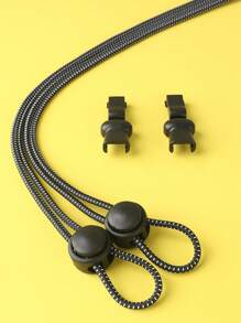 1 Pair Elastic No Tie Shoelaces, Suitable For Sports Shoes, Casual Shoes, Running Shoes, Elastic Laces - Black - View 5