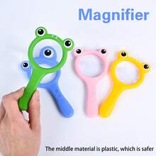 Juguete de lupa con diseño de dibujos animados para niños, lupa de mano de alta definición con diseño de rana para experimentos científicos y exploración preescolar