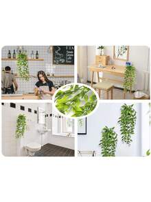 1/2 buc plante artificiale, jardinieră suspendată, decor pentru suport de perete, potrivit pentru interior, exterior, decorare raft sufragerie, decor casă, decor cameră, decorare grădină, decorare perete