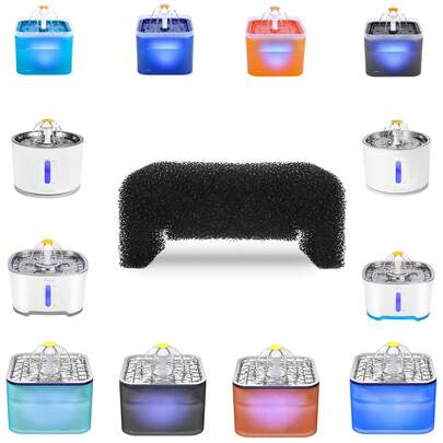 8/12/16/24件猫饮水机过滤器宠物滤水器滤网猫饮水器配件猫饮水器过滤器替换海绵