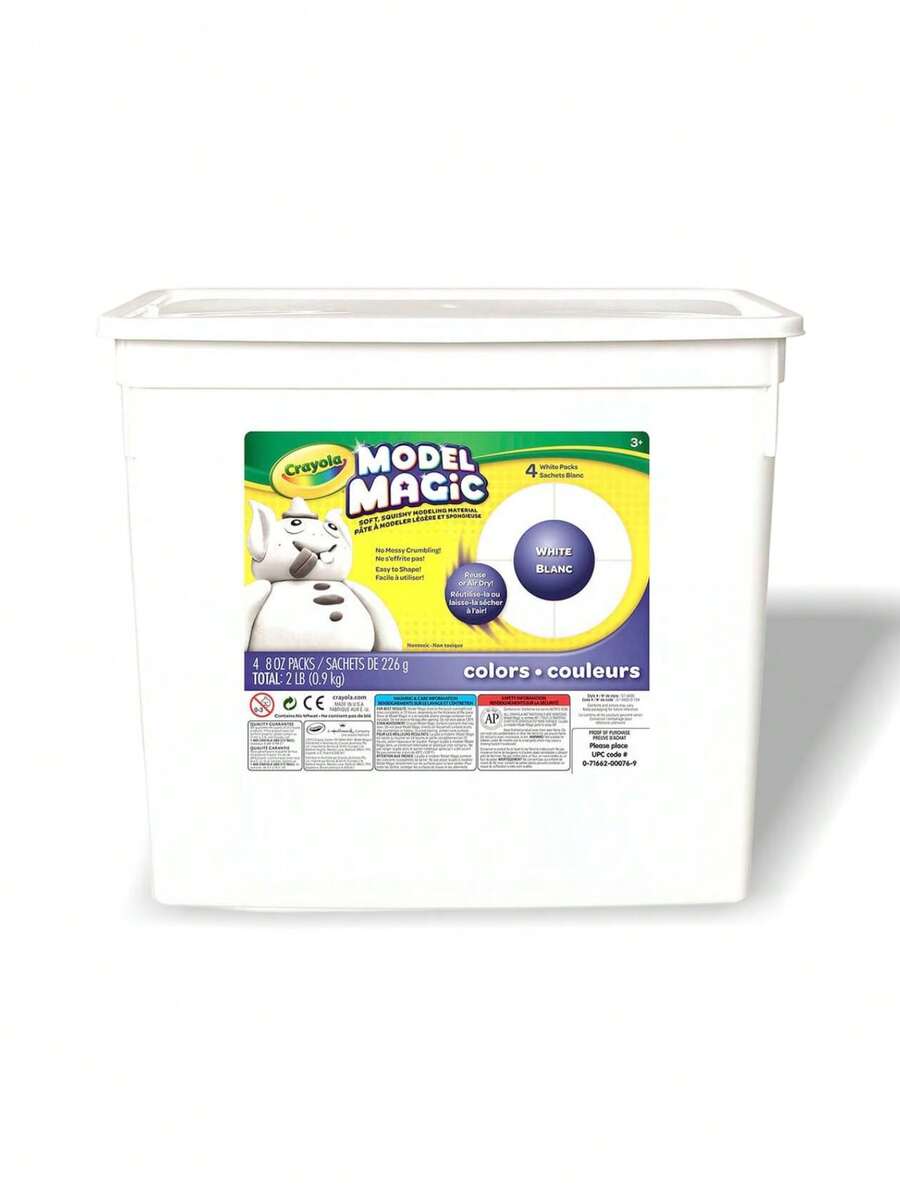 Crayola Model Magic 2磅桶裝-超輕空氣乾燥塑形黏土,可密封且可重複使用,假期日DIY手工黏土,適合兒童與教室 | 「空氣乾燥黏土」 「兒童手工藝」 「STEM玩具」 - 彩色 - 查看 1