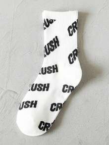 6 par damskich, personalizowanych skarpetek na jesień/zimę, z nadrukiem krowy, gwiazdą, haftem w paski zebry, długość do połowy łydki