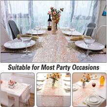 1pc 11x108 Inches Rose Gold, Thin Mesh Gold Foil Table Runner For Birthday Wedding Banquet Party Table Decoration Supplies Tablecloth Table Runner, Placemat Plate Decoration, Holiday Table Centerpiece, Christmas, New Year, DIY