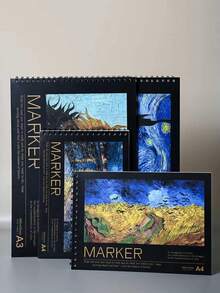 دفتر رسم مخصص للأقلام ، 8 أنماط مرسلة عشوائيًا ، 40 صفحة سميكة / كتاب 120 جرام / م² ، ورق مائي A4 / A3 للرسم اليدوي ، دفتر رسم A4 / A3 للطلاب ، ورق رسم فارغ متخصص للرسم والرسوم الكرتونية ، مناسب لاستخدام طلاب الفن ، هدية عيد الأم ، لوازم مدرسية