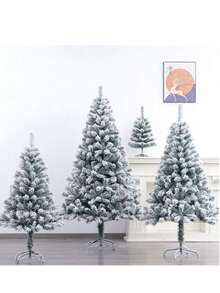 17.72"/47.24"/59.1"/70.87"/82.68" Artificial White Christmas Tree With Realistic Snow - The Artificial Snow May Have Some Shedding, Suitable For Home, Store Or Plaza Display, Indoor Christmas Decoration | Comfortable Holiday Design | Fluffy Branch Texture, Christmas Tree Ornament Christmas Decorations Home Christmas Gifts Christmas Decor - Multicolor - View 3