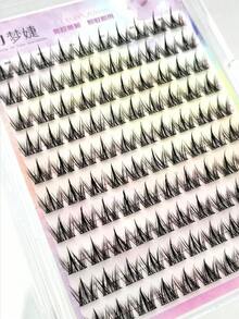 100pcs/Pack Graphic Dog Style Disposable Self-Adhesive False Eyelashes, Fluffy & Natural Look Lash Clusters,Eye Lash Clusters,Individual Eyelashes,Lashes,Fake Lashes - màu đen - Xem 6