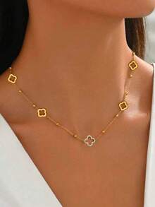 附鑽四葉草項鍊