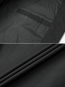  Men's Bomber Jacket Lightweight Casual Windbreaker Zip Up Coat With Pocket - 黑色 - 查看 7