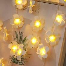 1pc Plumeria String Lights, Suitable For Wedding, Party, Holiday, Gift, Home Decor, Bedroom Decor, Room Decor, Party Decor, Wall Decor, Birthday Decor, Garden Decor, Festival Decor