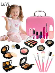 Kids Role Play Makeup Toy Set (No Real Cosmetics), Girls Pretend Makeup Toy Combo, Gift For Girls Birthday/Holiday/Halloween/Christmas
