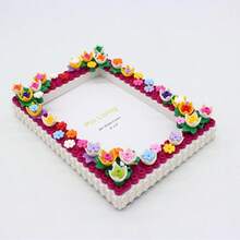 6-Inch Floral Mosaic Photo Frame, Creative Handmade Puzzle Frame, Wall-Mountable, Blooming Summer - Color - View 6