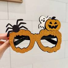 New Halloween Pumpkin Witch Hat Glasses Frame, Spooky Party Decoration, Photo Prop