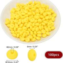 100Pcs Silicone Lentil Beads, 12mm Silicone Beads For Keychain Making Bulk Silicone Abacus Beads For Necklace Bracelet Making And Space Silicone Beads For Pens