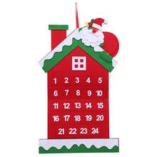 Calendario de Adviento de tela con árbol de Navidad, calendario de cuenta regresiva navideña de fieltro para colgar en la pared, regalo de Navidad y Año Nuevo, decoración para el hogar y fiestas