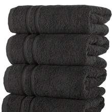 Large 100% Egyptian Cotton Towels 400 GSM Soft & Absorbent Bath Sheets 75cmx150cm Pack 2-4 - màu đen - Xem 1