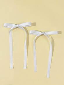 6件套女士母亲节/音乐节/婚礼装饰发夹，简约纯色可爱蝴蝶发卡 - 白色淺藍色寶藍色六件套 - 查看 3