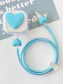 5pcs UK Plug Apple 20W Charger Protective Case Set, Compatible With Apple Foldable 3-Pin Charger Head, 15/16 Data Cable Nan Charger Protector Charger Case Phone Accessories