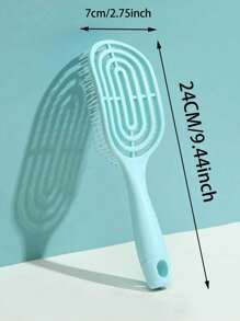 2/1pc Pink Long-Handled Women's Comb, Suitable For Long Curly And Fluffy Styling Of All Hair Types, Hollow Rib Design, Dry And Wet Anti-Static Comb, High Top Fluffy Styling Comb, Long Hair And Curly Hair Massage Comb, Large Curved Rib Comb, Very Suitable For National Day, Bathroom, Scalp Massage, Home Massage, Back To School Season, Back To School, Travel Vacation And Daily Life, Etc., Is A Perfect Holiday Gift For Family And Friends