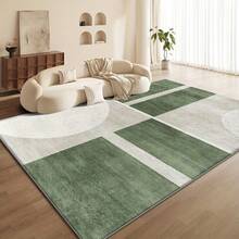 850g Velvet Rug - Soft Lightweight Machine Washable Rectangular Modern Bohemian Geometric Pattern Olive Green And White, Suitable For Living Room, Bedroom, Office, Entryway, Multiple Sizes - Nhiều màu - Xem 1