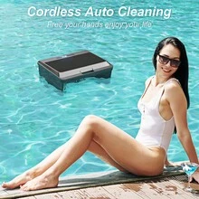 INSE Cordless Robotic Pool Cleaner, Automatic Pool Vacuum Cleaner, USB Charging / Solar Charging, Lightweight, Self-Parking, Wall Climbing, Pool Cleaner For Above Ground Pool - US A Type Plug(110-127V) - View 4