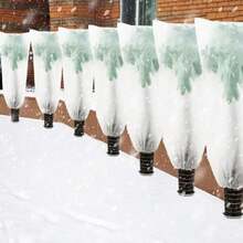 5pcs Thick Plant Frost Protection Cover, Drawstring Non-Woven Fabric Winter Plant Anti-Freeze Cover - Multicolor - View 7