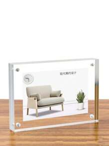 Porta-retrato Acrílico, Suporte de Cartão de Mesa, Etiqueta de Preço, Placa de Exibição Magnética Cristal Transparente Forte para Varejo, Placa de Mesa Acrílica