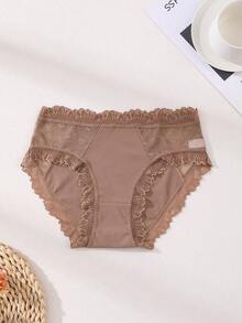 5 Stücke Damen Sexy Spitze Höschen - Eisseide Unterhosen mit niedriger Taille, nahtlos, weich & atmungsaktiv für Yoga, Training & Alltag