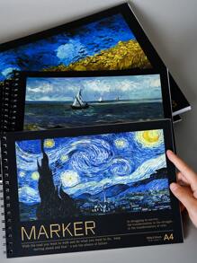 دفتر رسم مخصص للأقلام ، 8 أنماط مرسلة عشوائيًا ، 40 صفحة سميكة / كتاب 120 جرام / م² ، ورق مائي A4 / A3 للرسم اليدوي ، دفتر رسم A4 / A3 للطلاب ، ورق رسم فارغ متخصص للرسم والرسوم الكرتونية ، مناسب لاستخدام طلاب الفن ، هدية عيد الأم ، لوازم مدرسية