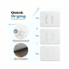 Diatomite Stone Bath Mat Absorbent Drying Bathstone Bathmat Rugs Non-Slip Mat - 銀色 - 查看 2