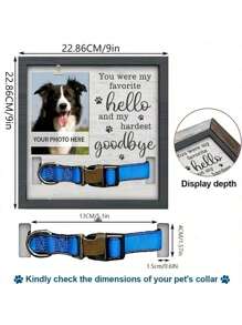 1pc Wooden Pet Memorial Photo Frame, Can Hold Collar, Pet Memorial Display Stand, Wooden Pet Photo Frame, Creative Pet Memorial Plaque (Collar Not Included)