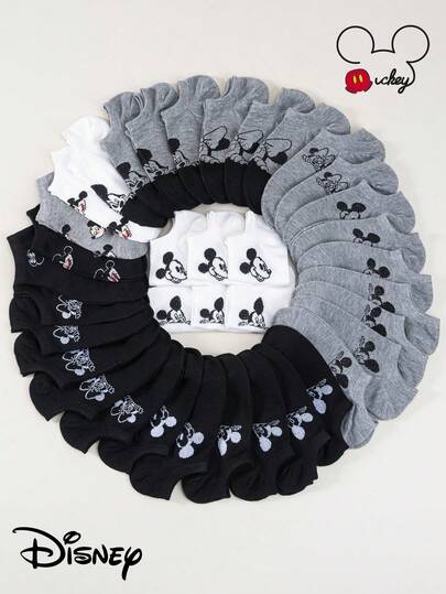 15 paia, 10 paia, 5 paia, 1 paio di calzini da barca a tema , spedizione casuale, unisex, calzini alla caviglia con elementi a tema cartone animato di  in nero, bianco e grigio