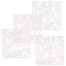 Hanging Room Divider Decorative Thick Wall Screen Panels Floral Carving Pattern Hollow Out Design For Bedroom Living Dining Room Kitchen Office Restaurant Home Hotel Decor, 15.7"X15.7" - 白色 - 查看 2