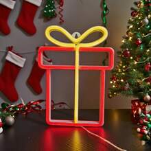 1 Stück LED Geschenkbox Neonlicht Wanddekoration, Weihnachtsthemen Elemente, Bar Szene Dekoration, Stimmungslicht, Batterie/USB betrieben, romantisches Feenlicht, geeignet für Geburtstag, Hochzeit, Kinderzimmer, Schlafzimmer Weihnachtsdekoration Weihnachtsbaum Geschenkdekoration Thanksgiving Hochzeit Heimdekoration Herbstdekoration Herbstdekoration Geburtstagsdekorationen für Geschenke Partyartikel Innen- und Außenbereich Garten Feiertags-Festival Dekoration Halloween Dekoration Wanddekoration Halloween Ornamente