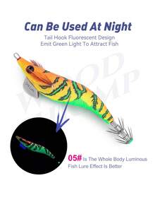 KINGDOM EGI Fishing Lure 10.5g 15g 20g 25g 30g 1PC Luminous Special Shrimp Design Lure With Double Squid Hook Artificial Hard Bait Fishing Tackle