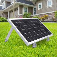 Juego de 4 soportes para paneles solares ajustables individualmente con un rango de ángulo de 0 a 60° para centrales eléctricas en balcones, techos de tejas y sistemas de paneles solares, color plateado.