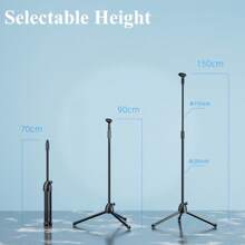 Heavy-Duty Metal Microphone Floor Stand With Multi-Angle Rotation, 3-Point Stability & Adjustable Height - Black Studio Recording & Karaoke Setup For Live Streaming, Performances, Home Studios, Microphone For Recording, Performance Equipment, Modern Studio Accessory, Durable Construction