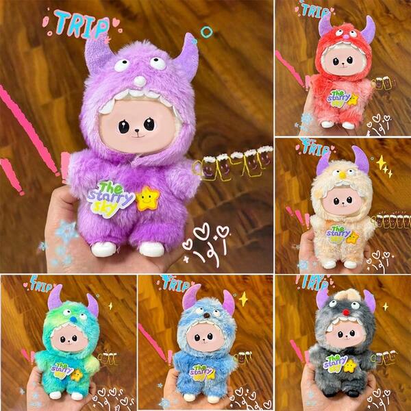 17cm Cute Monster Doll Clothes & Accessories, Colorful Monster Doll Outfit Set, Suitable For Teenagers, Halloween, Christmas Party Supplies, Toys (Doll Clothes Only)