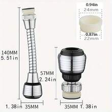 1 360° Swivel High Pressure Faucet Extender, 2 Spray Modes (Streamline/Spray), Splash-Proof Design, Durable Plastic Material, Suitable For Kitchen Sinks, Showers, Baths - Silve For Drinking Water, Multi-Function Water Guide, Adjustable Nozzle, Sturdy Structure, Compact Design, High-Quality Nozzle, Home Kitchen - Silver - View 7