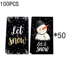 1 套/1 件/2 件圣诞雪人和冬青图案厨房毛巾洗碗布，适用于餐厅、厨房和浴室的室内装饰、派对装饰、节日礼物，也可作为圣诞礼物赠送 - 彩色 - 查看 14