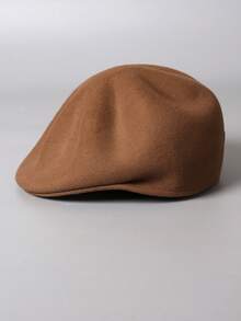 1 peça boina de lã ajustada para mulheres, nova moda coreana de outono/inverno, boné de artista elegante, chapéu octogonal versátil