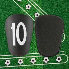 1 Pair #10 Number Football Shin Guards - Compact, Lightweight, Curved Design For Comfort, Unisex Football Accessory