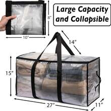 Oversized Moving Bags Or Storage Bag – Large Moving Boxes With Backpack Straps, Zippers & Handles – Heavy-Duty Packing Bags For Moving, College Dorm, Christmas Decorations, 6 Pack. - 6PCS - View 2