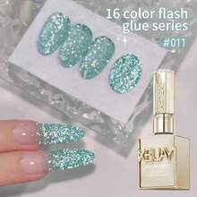 XEIJAYI 钻石闪光美甲 16 色 15ml 凝胶指甲油浸泡 UV LED 指甲油沙龙女性美甲工具时尚迷人指甲奢华指甲设计 - 彩色 - 查看 27