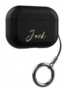 [Personalizowane] Spersonalizowane, luksusowe etui z imieniem i nazwiskiem, kompatybilne z etui na słuchawki TPU 1 2 3 4 Pro 2 Pro 3 z wzorem liczi