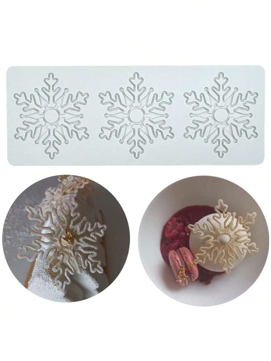 1 件蜂窝蕾丝硅胶模具，蜂窝巧克力法式甜点蛋糕烘焙模具 - 灰色 - 查看 1