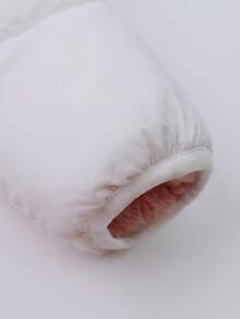 青少年女孩双面夹棉外套，厚实，两侧各有 2 个口袋，毛绒衬里，适合圣诞派对和冬季 - 白色 - 查看 7