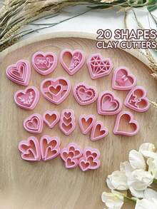 Heart Polymer Clay Cutters, Love Romantic Clay Earring Cutter For Polymer Clay Jewelry Making, Polymer Clay Stud Earring Stamp Making Tool, Clay Jewelry Making Kit, Clay Earring Molds, Made By PLA, DIY Earring Gift, Gifts For Your Loved Ones - Pink - View 8