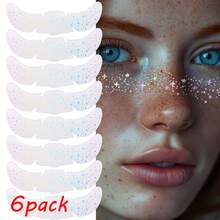 24/12/6/4/2/1片闪光雀斑银色闪光雀斑面部纹身发光仿斑点女士临时假雀斑
